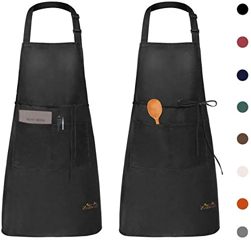 Viedouce 2 Pack Tabliers de Cuisine Etanche,Tablier Réglable avec Poches pour Cuisine Familial,Restaurant,Jardin…
