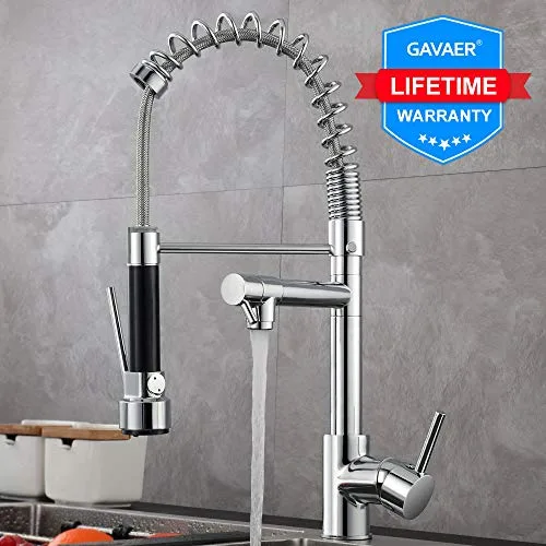 GAVAER Robinet Cuisine, Robinet de Cuisine Douchette Extractible à Deux Jets, Pivotant à 360° Mitigeur Cuisine avec 2…
