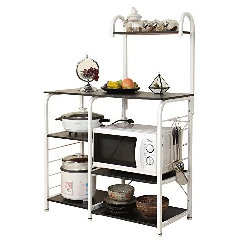 soges Étagère four à micro-ondes rack cuisine étagère Etagères de cuisine L*W*H:90 * 40 * 83cm Noir 172-BK