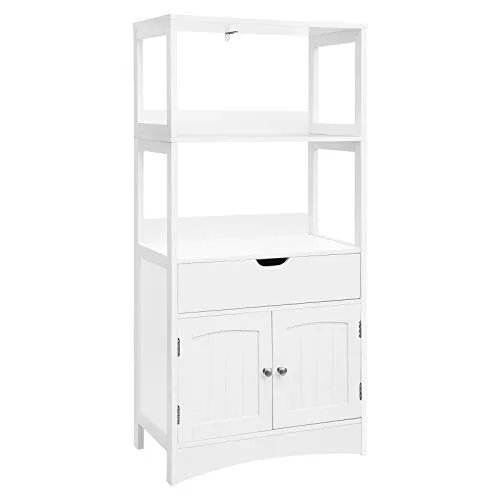 VASAGLE Meuble de Rangement, avec tiroir, 2 Compartiments Ouverts, 2 Portes, Placard, Meuble de Salle de Bain, pour…
