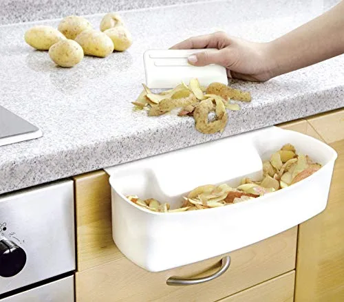 WENKO Bac de collecte pour déchets à accrocher au placard de cuisine, 32.5x9x17.5 cm