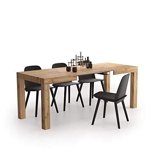 MOBILI FIVER, Table à Manger Extensible, First, Bois Rustique, Mélaminé, Made in Italy