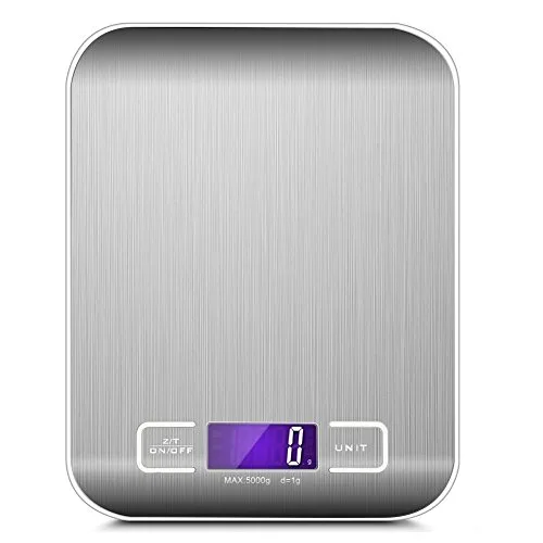 REVOPOW Balance de Cuisine Précision Digital,Balance de Cuisine Electronique, 5kg/11lbs, Écran LCD Rétroéclairé,Balance…