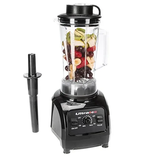 Ultratec Mixeur 2 litres – Mixeur haute performance avec une puissance de 1 500 watts ou 2 CV – 32 000 tr/min, livre de recettes pour smoothies inclus, mixeur, appareil à smoothies, hachoir