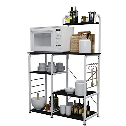 sogesfurniture Etagère de Cuisine en métal et Bois, Meuble Rangement Desserte de Cuisine Etagère pour Four à Micro-Ondes…