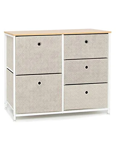 Suhu Meuble de Rangement Metallique avec 5 Tiroir Commode pour Salon Cuisine Bureau Entree Salle de Bain Armoire Chambre…