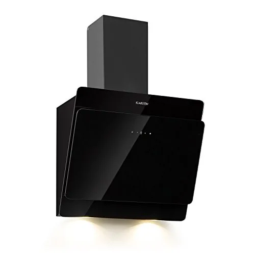 Klarstein Hotte Aspirante 60cm, Hottes de Cuisine Inclinées, Filtre de Hotte en Aluminium, Débit d’Air Puissant 607m³/h…
