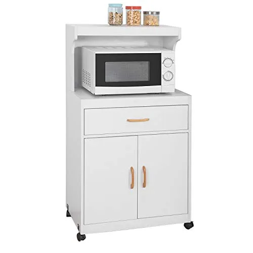 SoBuy® FSB12-W Desserte Micro-Onde à roulettes Meuble de Rangement Cuisine