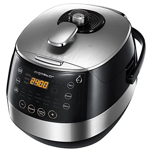 Aigostar Happy Chef 30IWY – Multicuiseur 7 en 1, 900W, 15 fonctions programmables avec grand écran LED incliné…