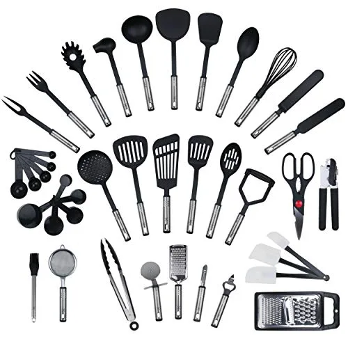 Ensemble de 42 pièces par KRONENKRAFT – set de cuisine en acier inoxydable et nylon, ensemble de gadgets de cuisine, set…